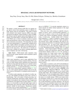 Binaural Angular Separation Network