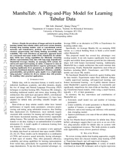 MambaTab: A Plug-and-Play Model for Learning Tabular Data