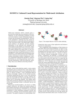 DCRMTA: Unbiased Causal Representation for Multi-touch Attribution