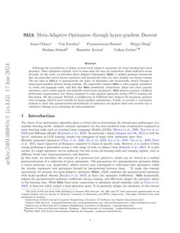 MADA: Meta-Adaptive Optimizers through hyper-gradient Descent