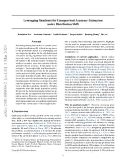 Leveraging Gradients for Unsupervised Accuracy Estimation under Distribution Shift
