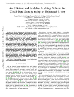 An Efficient and Scalable Auditing Scheme for Cloud Data Storage using
  an Enhanced B-tree