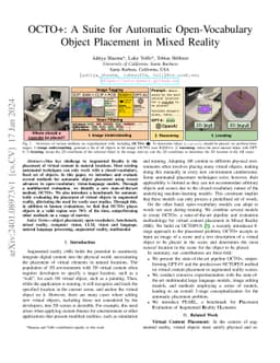 OCTO+: A Suite for Automatic Open-Vocabulary Object Placement in Mixed
  Reality