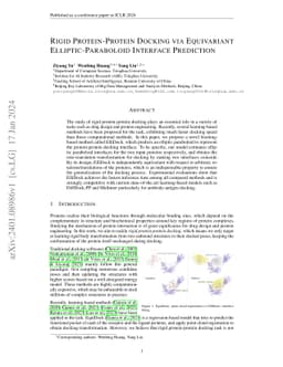 Rigid Protein-Protein Docking via Equivariant Elliptic-Paraboloid
  Interface Prediction