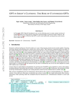 GPT in Sheep's Clothing: The Risk of Customized GPTs