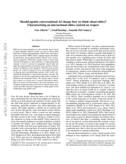 Should agentic conversational AI change how we think about ethics?
  Characterising an interactional ethics centred on respect