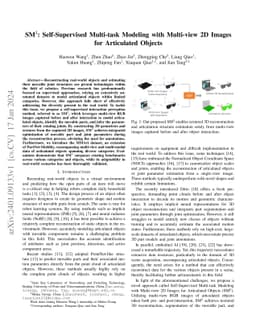SM$^3$: Self-Supervised Multi-task Modeling with Multi-view 2D Images
  for Articulated Objects