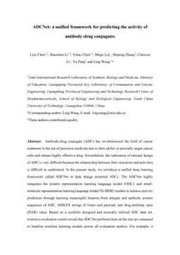 ADCNet: a unified framework for predicting the activity of antibody-drug
  conjugates