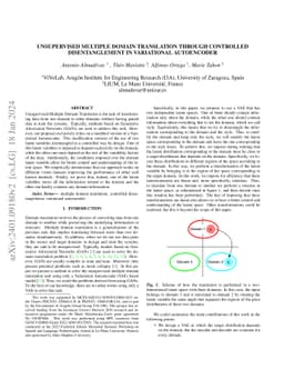 Unsupervised Multiple Domain Translation through Controlled
  Disentanglement in Variational Autoencoder
