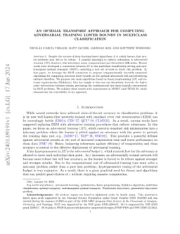 An Optimal Transport Approach for Computing Adversarial Training Lower
  Bounds in Multiclass Classification