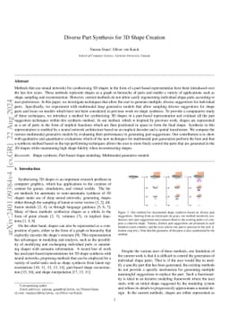 Diverse Part Synthesis for 3D Shape Creation