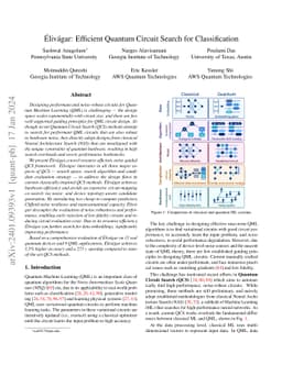 Élivágar: Efficient Quantum Circuit Search for Classification