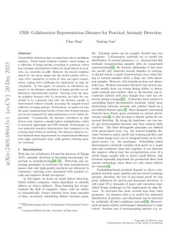 CRD: Collaborative Representation Distance for Practical Anomaly
  Detection