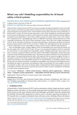 What's my role? Modelling responsibility for AI-based safety-critical
  systems