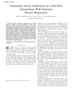 Uncertainty-Aware Calibration of a Hot-Wire Anemometer With Gaussian
  Process Regression