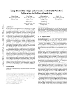 Deep Ensemble Shape Calibration: Multi-Field Post-hoc Calibration in
  Online Advertising