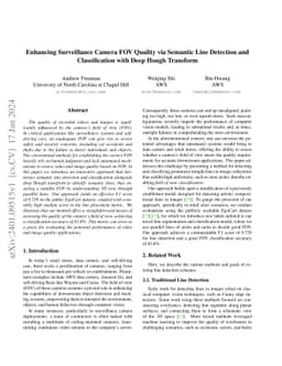 Enhancing Surveillance Camera FOV Quality via Semantic Line Detection
  and Classification with Deep Hough Transform