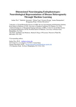 Dimensional Neuroimaging Endophenotypes: Neurobiological Representations
  of Disease Heterogeneity Through Machine Learning