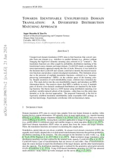 Towards Identifiable Unsupervised Domain Translation: A Diversified
  Distribution Matching Approach