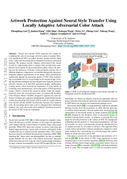 Artwork Protection Against Neural Style Transfer Using Locally Adaptive
  Adversarial Color Attack