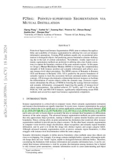 P2Seg: Pointly-supervised Segmentation via Mutual Distillation