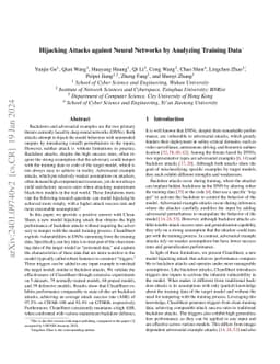 Hijacking Attacks against Neural Networks by Analyzing Training Data