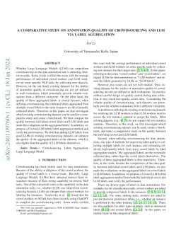 A Comparative Study on Annotation Quality of Crowdsourcing and LLM via
  Label Aggregation