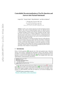 Controllable Decontextualization of Yes/No Question and Answers into
  Factual Statements