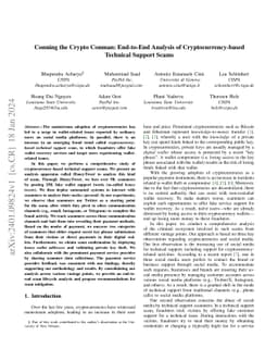 Conning the Crypto Conman: End-to-End Analysis of Cryptocurrency-based
  Technical Support Scams