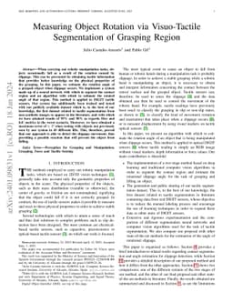 Measuring Object Rotation via Visuo-Tactile Segmentation