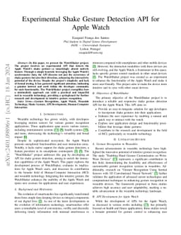 Experimental Shake Gesture Detection API for Apple Watch