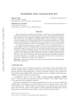 Probabilistic Truly Unordered Rule Sets