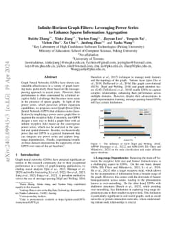 Infinite-Horizon Graph Filters: Leveraging Power Series to Enhance
  Sparse Information Aggregation