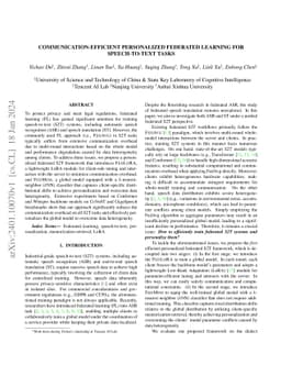 Communication-Efficient Personalized Federated Learning for Speech-to-Text Tasks