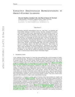 Explicitly Disentangled Representations in Object-Centric Learning