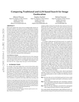 Comparing Traditional and LLM-based Search for Image Geolocation