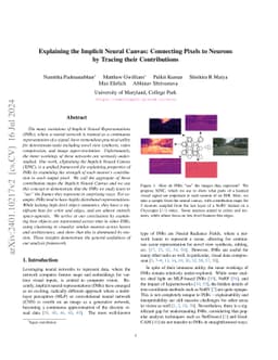 Explaining the Implicit Neural Canvas: Connecting Pixels to Neurons by
  Tracing their Contributions