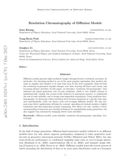 Resolution Chromatography of Diffusion Models