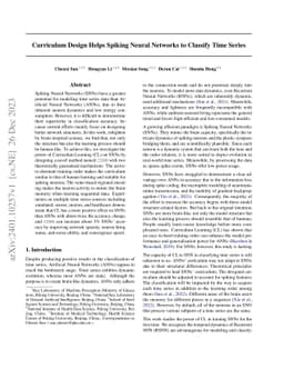 Curriculum Design Helps Spiking Neural Networks to Classify Time Series
