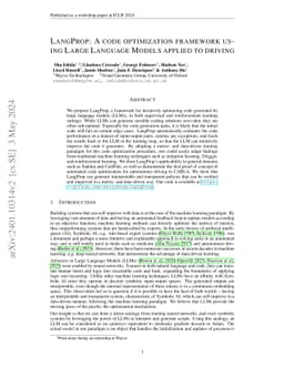 LangProp: A code optimization framework using Large Language Models
  applied to driving