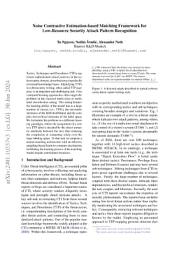 Noise Contrastive Estimation-based Matching Framework for Low-Resource
  Security Attack Pattern Recognition