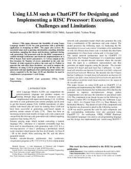 Using LLM such as ChatGPT for Designing and Implementing a RISC
  Processor: Execution,Challenges and Limitations