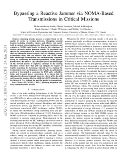 Bypassing a Reactive Jammer via NOMA-Based Transmissions in Critical
  Missions