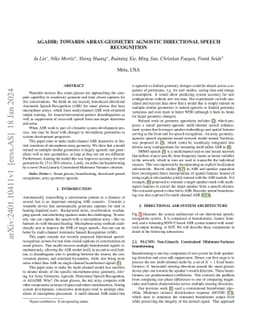 AGADIR: Towards Array-Geometry Agnostic Directional Speech Recognition
