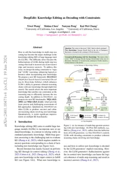 DeepEdit: Knowledge Editing as Decoding with Constraints