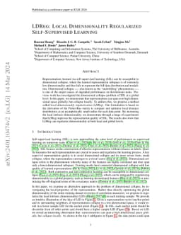 LDReg: Local Dimensionality Regularized Self-Supervised Learning