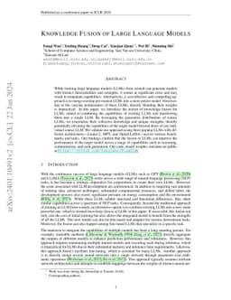 Knowledge Fusion of Large Language Models