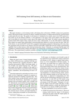 Self-training from Self-memory in Data-to-text Generation