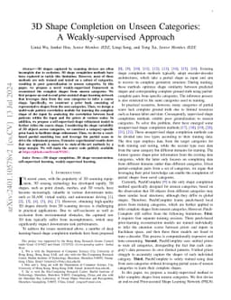 3D Shape Completion on Unseen Categories:A Weakly-supervised Approach