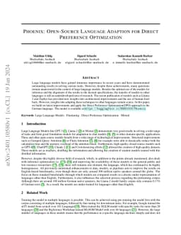 PHOENIX: Open-Source Language Adaption for Direct Preference
  Optimization